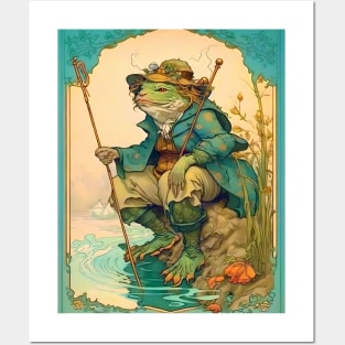 Art Nouveau Westernized Japanese Kappa Fisherman Posters and Art